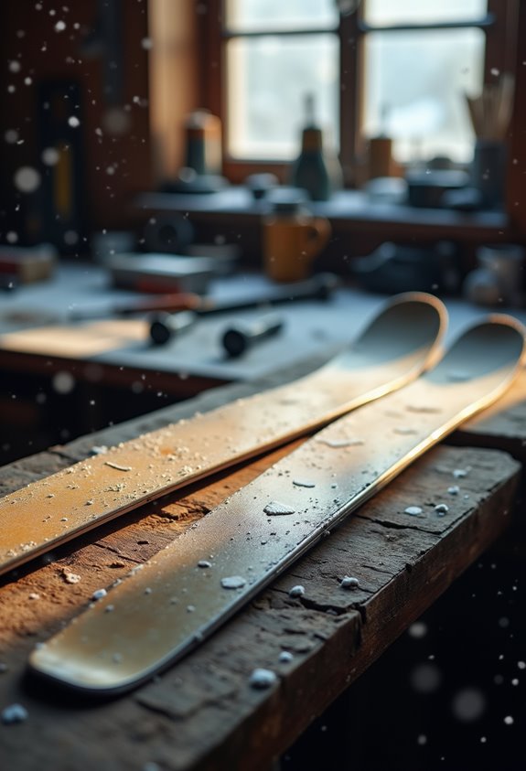 assessing ski equipment damage